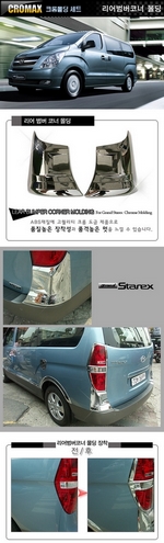 Хромированные накладки на углы под фонарями Cromax Hyundai Grand Starex (H-1) 2007-2019