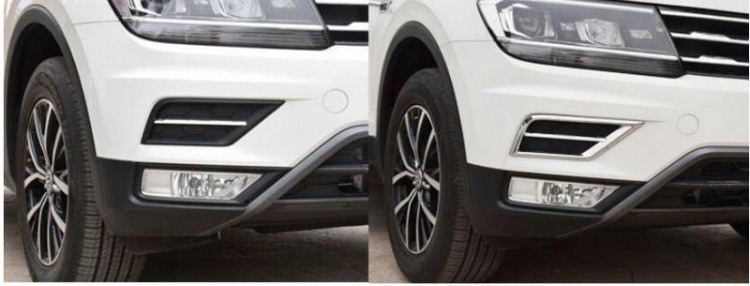 Хромированные накладки на воздухозаборники в бампере OEM-Tuning Volkswagen Tiguan II 2016-2019 no.5577