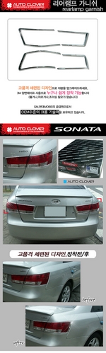 Хромированные накладки на задние фонари Autoclover Hyundai Sonata 2004-2010