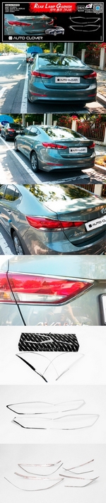 Хромированные накладки на задние фонари Autoclover Hyundai Elantra 2016-2019