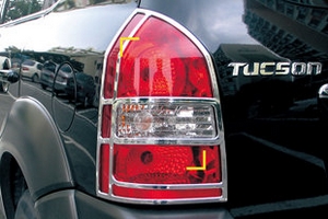 Хромированные накладки на задние фонари Kyoungdong Hyundai Tucson 2004-2009 ― Auto-Clover