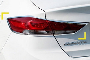 Хромированные накладки на задние фонари Kyoungdong Hyundai Elantra 2016-2019 ― Auto-Clover