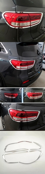 Хромированные накладки на задние фонари OEM-Tuning KIA Sorento Prime 2015-2019