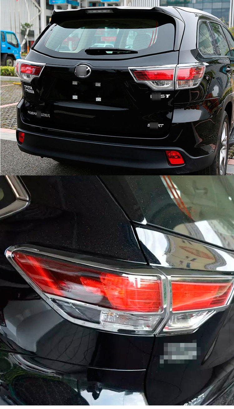 Хромированные накладки на задние фонари OEM-Tuning Toyota Highlander 2014-2019 no.9304