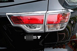 Хромированные накладки на задние фонари OEM-Tuning Toyota Highlander 2014-2019 ― Auto-Clover
