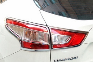 Хромированные накладки на задние фонари (вариант 2) OEM-Tuning Nissan Qashqai 2014-2019 ― Auto-Clover