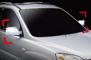 Хромированные накладки на зеркала без поворотника Autoclover KIA Sportage 2004-2009 ― Auto-Clover