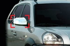 Хромированные накладки на зеркала без поворотника Autoclover Hyundai Tucson 2004-2009 ― Auto-Clover