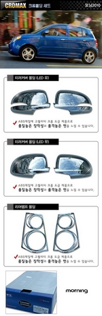 Хромированные накладки на зеркала и задние фонари KIA Picanto 2004-2011