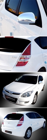 Хромированные накладки на зеркала и задние фонари Hyundai i30 2007-2012