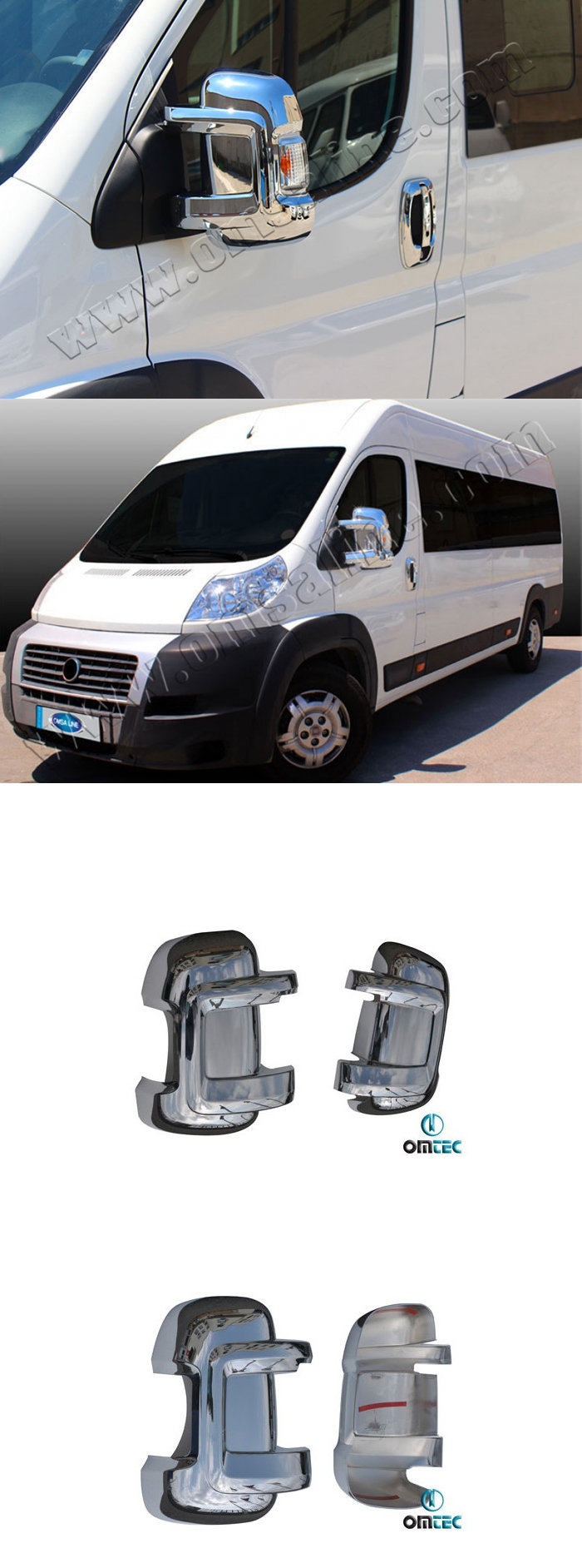 Хромированные накладки на зеркала Omsa Line Citroen Jumper 2006-2019 no.13720