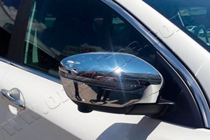 Хромированные накладки на зеркала с поворотником Omsa Line Nissan  ― Auto-Clover