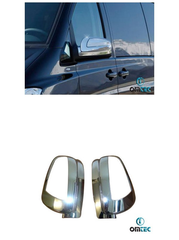 Хромированные накладки на зеркала с повторителем поворота Omsa Line Mercedes-Benz Vito W639 2003-2014 no.13539