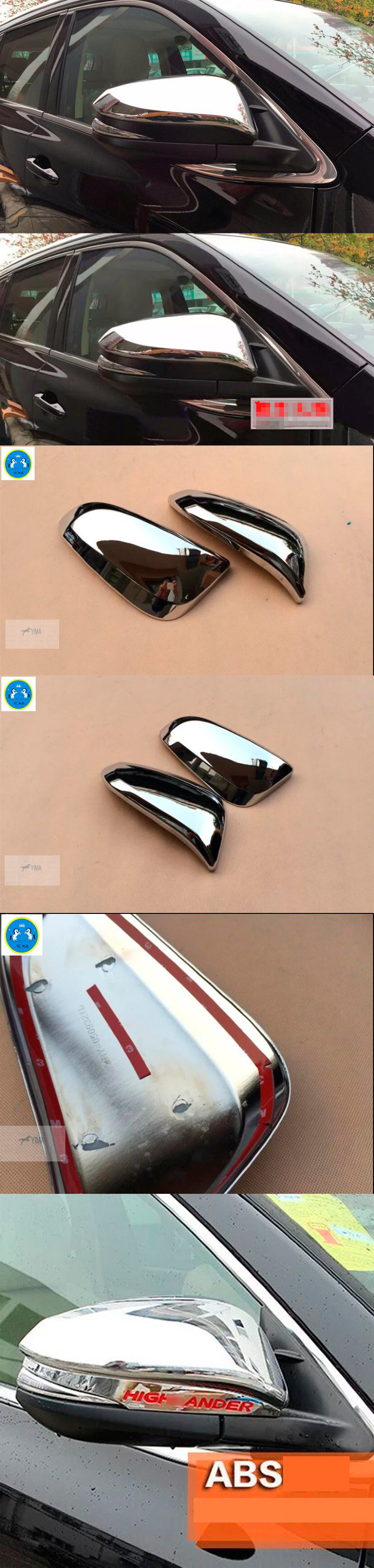Хромированные накладки на зеркала вариант 2 OEM-Tuning Toyota Highlander 2014-2019 no.9306