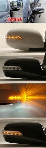 Корпуса боковых зеркал с повторителем (1 режим) Kabis Hyundai Grandeur TG 2005-2011