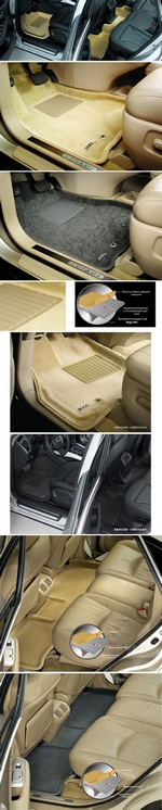 Коврики салона текстильные бежевые (3 ряда) 3D Lux Sotra Mercedes-Benz GL-Class X164 2006-2012