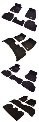 Коврики салона текстильные черные (3 ряда) 3D Lux Sotra Land Rover Discovery IV 2009-2016