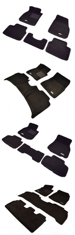 Коврики салона текстильные черные 3D Vip Sotra Volkswagen Passat B6 2005-2010