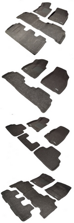 Коврики салона текстильные серые (3 ряда) 3D Lux Sotra Toyota Sequoia 2008-2019