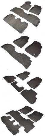 Коврики салона текстильные серые (3 ряда) 3D Vip Sotra Toyota Land Cruiser Prado 150 2010-2019