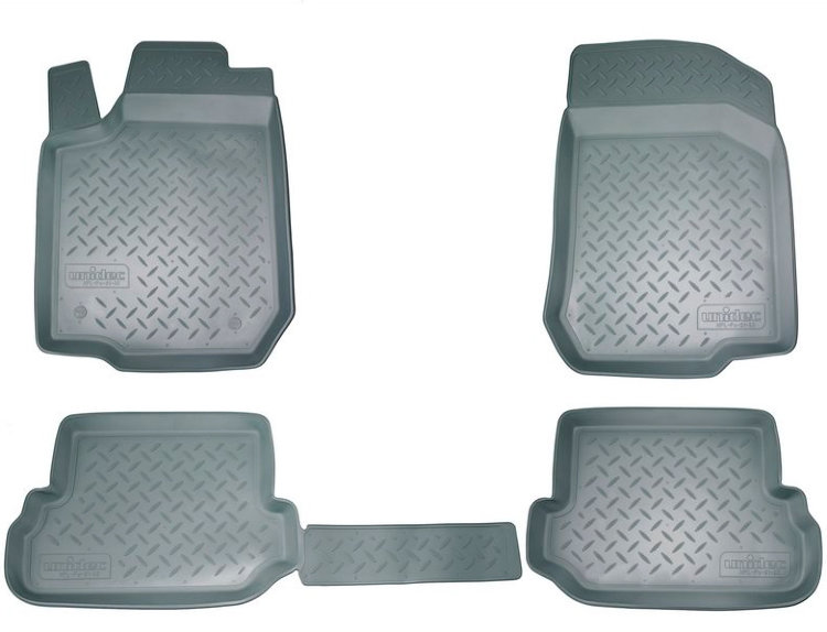 Коврики в салон (5 мест) полиуретановые серые Norplast Toyota Land Cruiser Prado 150 2010-2019 no.3341