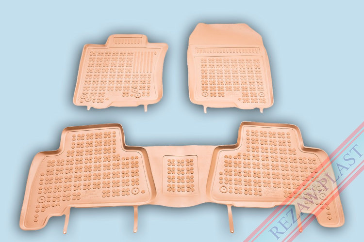 Коврики в салон полиуретановые с бортиком бежевые Rezaw Plast Toyota Land Cruiser Prado 150 2010-2019 no.7576