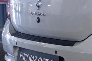 Накладка на площадку заднего бампера пластиковая Русская Артель Renault Logan 2013-2019 ― Auto-Clover