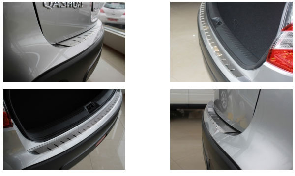 Накладка на площадку заднего бампера с загибом профилированная Alu-Frost Nissan Qashqai 2007-2013 no.16189