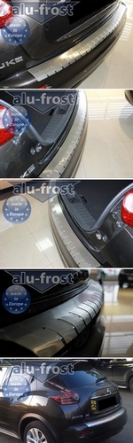 Накладка на площадку заднего бампера с загибом профилированная Alu-Frost Nissan Juke 2011-2019