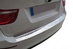 Накладка на площадку заднего бампера стальная (матированная) Omsa Line BMW X6 (E71) 2008-2014