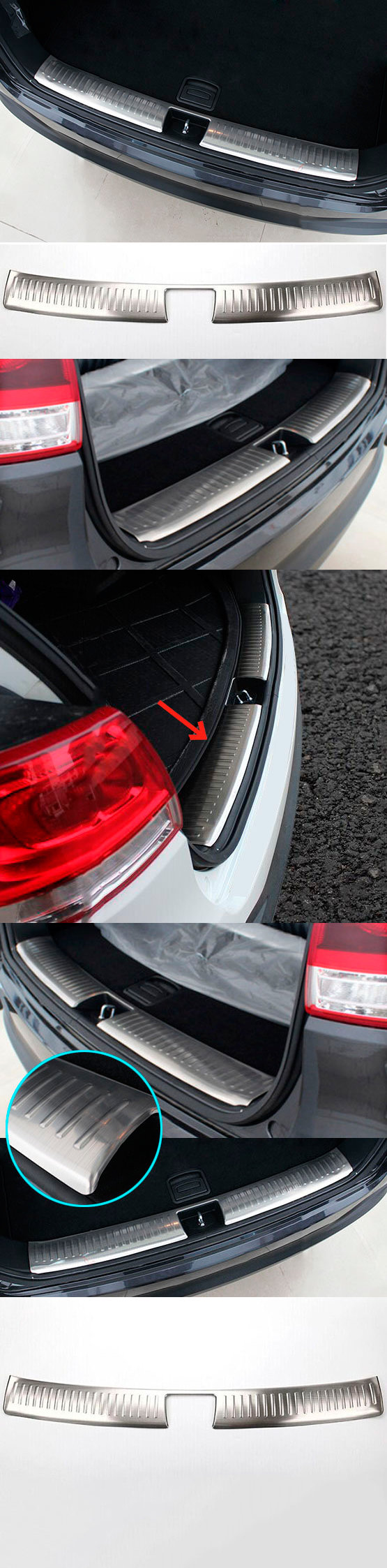 Накладка на порог багажника стальная OEM-Tuning KIA Sorento Prime 2015-2019 no.10880