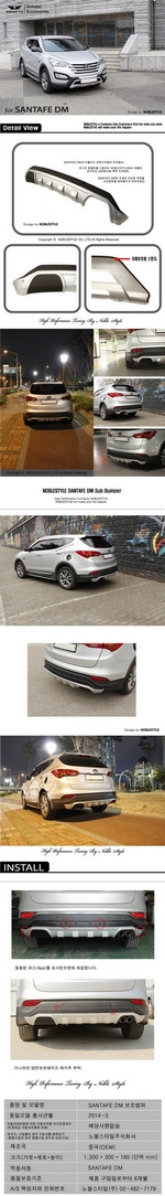 Накладка на задний бампер Noble Style Hyundai Santa Fe 2012-2018