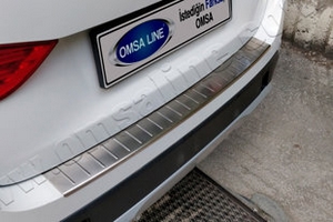 Накладка на задний бампер полированная Omsa Line BMW X1 (E84) 2009-2015 ― Auto-Clover