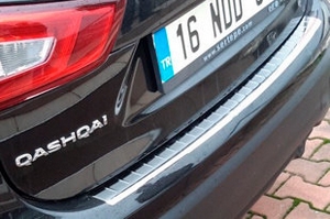 Накладка на задний бампер полированная Omsa Line Nissan Qashqai 2014-2019 ― Auto-Clover
