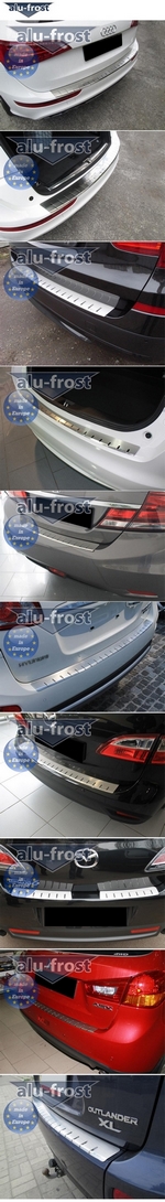Накладка на задний бампер профилированная с загибом Alu-Frost KIA Sorento 2013-2017