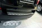 Накладка на задний бампер &quot;трапеция&quot; матовая стальная Croni Audi Q3 2012-2019