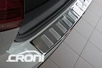 Накладка на задний бампер &quot;трапеция&quot; зеркальная-полированная стальная Croni Audi Q3 2012-2019