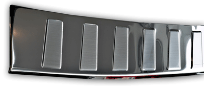 Накладка на задний бампер "трапеция" зеркальная-полированная стальная Croni Volkswagen Jetta VI 2011-2019 no.3678