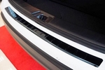 Накладка на задний бампер штампованная черная с загибом Alu-Frost Volkswagen Touran II 2010-2015