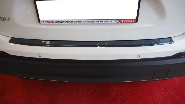 Накладка на задний бампер штампованная черная с загибом Alu-Frost Volkswagen Transporter T5 2003-2015 no.3857
