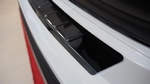 Накладка на задний бампер штампованная черная с загибом Alu-Frost Volkswagen Transporter T6 2015-2019