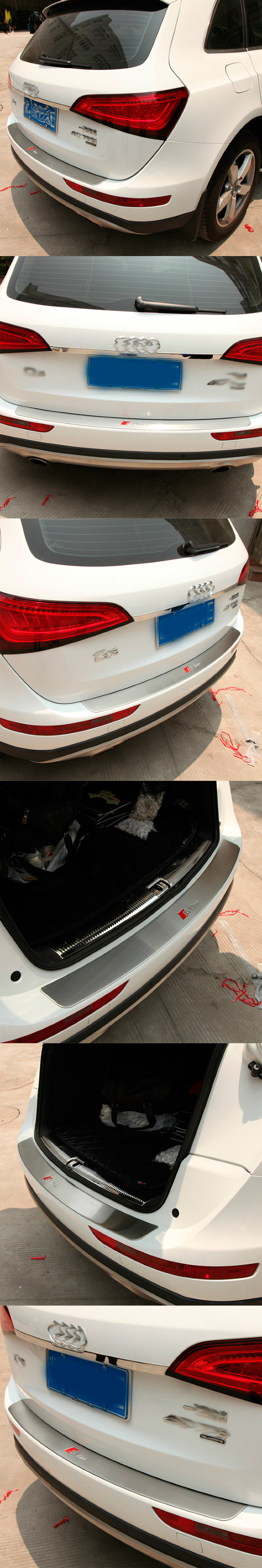 Накладка на задний бампер стальная с загибом S-Line OEM-Tuning Audi Q5 2008-2017 no.9213
