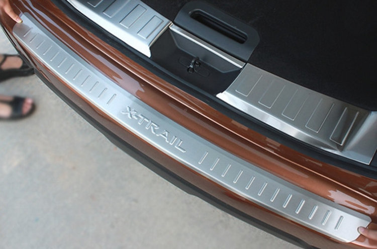 Накладка на задний бампер стальная (вариант 1) OEM-Tuning Nissan X-Trail 2014-2019 no.8174