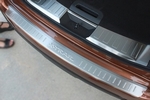 Накладка на задний бампер стальная (вариант 1) OEM-Tuning Nissan X-Trail 2014-2019