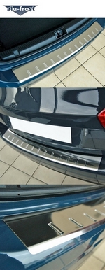 Накладка на задний бампер зеркальная с загибом Alu-Frost KIA Sorento 2013-2017
