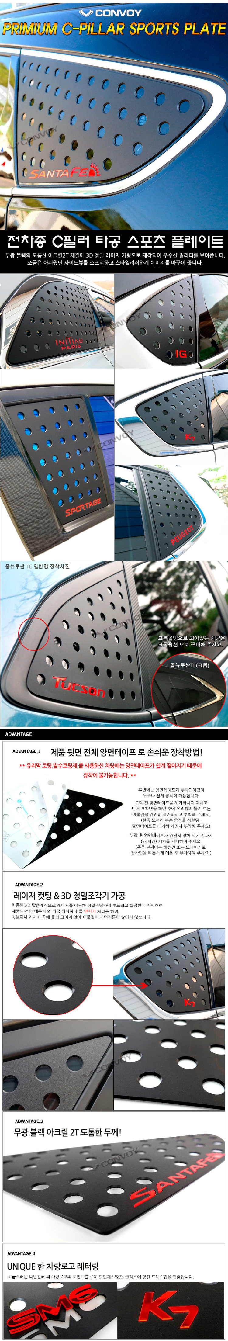 Накладка перфорированная на заднее стекло бокового окна Convoy Hyundai i40 2011-2019 no.6927