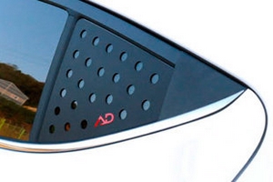 Накладка перфорированная на заднее стекло бокового окна Convoy Hyundai Elantra 2016-2019 ― Auto-Clover