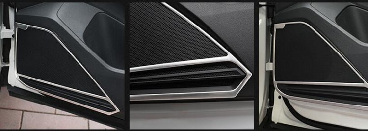 Накладки на динамики дверей стальные (вариант 1) OEM-Tuning Volkswagen Tiguan II 2016-2019 no.5561