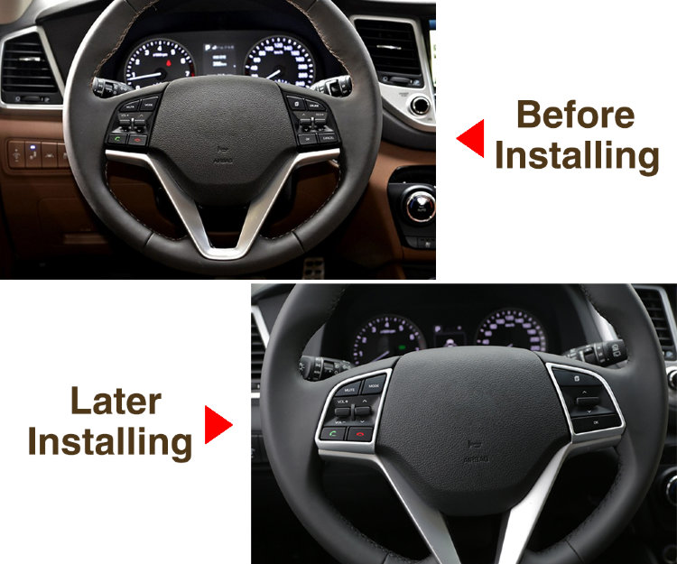 Накладки на кнопки на руле и воздуховоды пластиковые OEM-Tuning Hyundai Tucson 2015-2019 no.5221