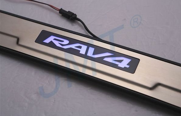 Накладки на пороги с Led-подсветкой JMT Toyota RAV4 2013-2019 no.15031